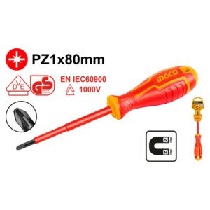 Ingco VDE Screwdriver Insulated Phillips Star PZ1 80mm