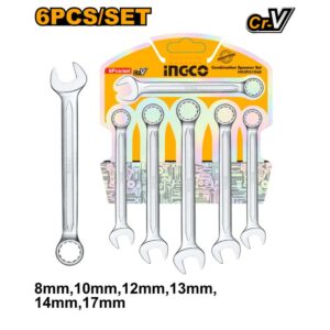 Ingco Spanner Combination Ratchet Set 8-17mm 6 Piece