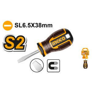 Ingco Screwdriver Slotted Flat SL6.5 38mm Magnetic