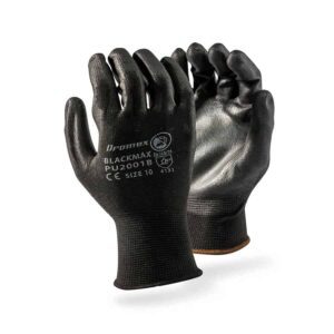 Dromex glove PU coated black on k/shell