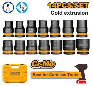 Ingco Socket Set 1/2'' Impact 14 Piece HKISSD12141