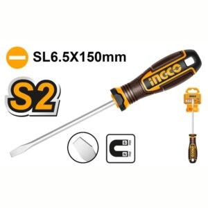 Ingco Screwdriver Slotted Flat SL6 150mm Magnetic