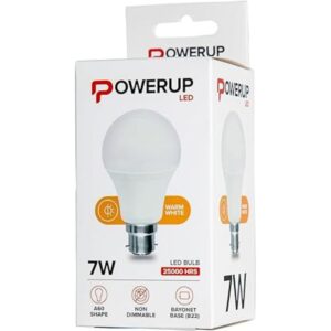 Powerup LED GLS A60 B22 7W WW PPT4497