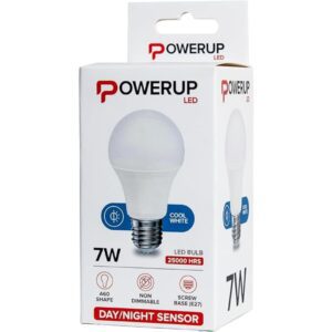 Powerup LED A60 E27 7W D/N Sensor CW PPT4527