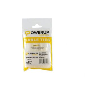 Powerup Electrical Cable Ties, 2.5 mm x 100 mm - White PPT5135