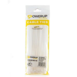 Powerup Electrical Cable Ties, 4.8 mm x 200 mm - White PPT5180