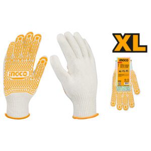 Ingco PPE Gloves Knitted Pvc Dots XL