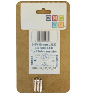 Wow We School Project - - LED Green set of 3 + one SP-15-03