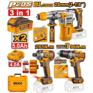 Ingco Cordless 20V 3 in 1 Combo Kit COSLI250693