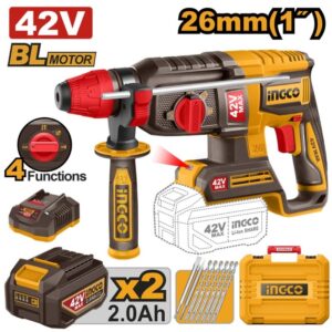 Ingco Cordless 42V Lithium-Ion Drill Rotary Hammer Brushless 2.5J Kit CRHLI422682