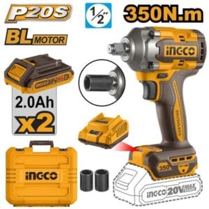 Ingco Cordless 20V Lithium-ion Impact Wrench 350NM Brushless KIT CIWLI2035