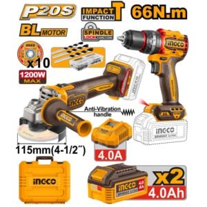 Ingco 20V Grinder & Drill Kit CKLI20256