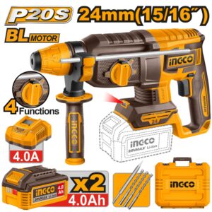 Ingco 20V Drill Rotary  Hammer 2.4J Brushless Kit CRHLI202482